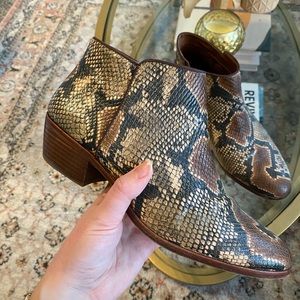 Sam Edelman leather snakeskin booties